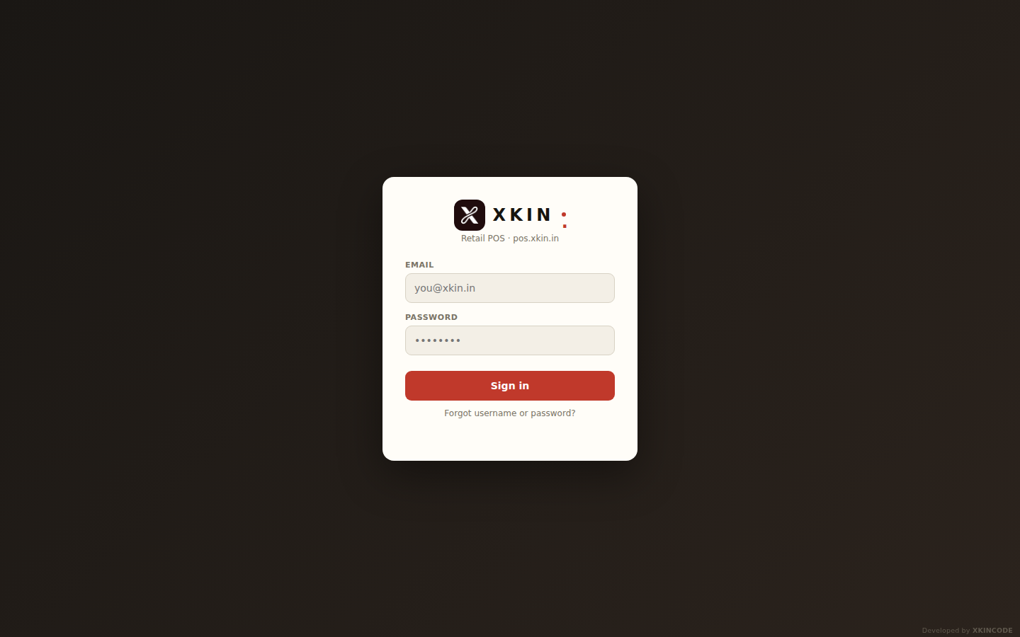 Admin panel login